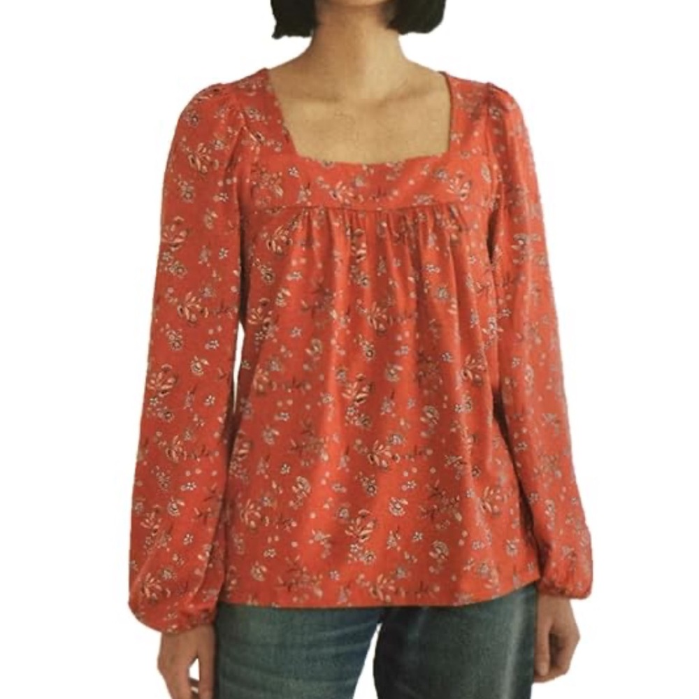 Lucky 🍀 Brand Floral Red Women's Top Sz XL